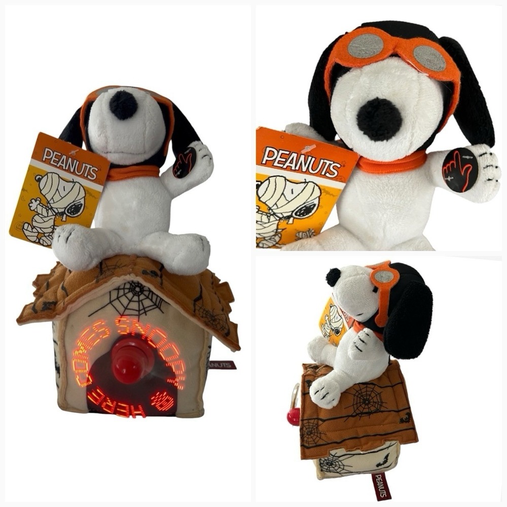 Peanuts Snoopy Ace Halloween Flying Doghouse Animated Musical Light Up